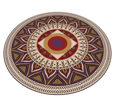 élénk kör alakú minta vinil szőnyeg mandala - TenStickers
