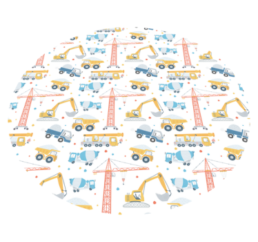 építőipari járművek vinil szőnyeg gyerekek - TenStickers