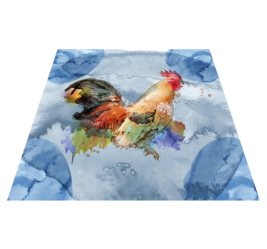 Akvarell kakas vinil szőnyeg állat - TenStickers