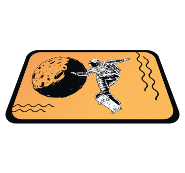 Űrhajós gördeszkázó vinil szőnyeg másoknak - TenStickers