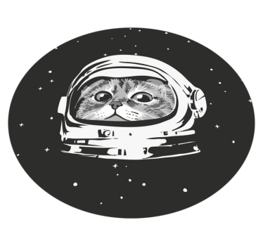 űrmacska kaland vinil szőnyeg gyerekek - TenStickers