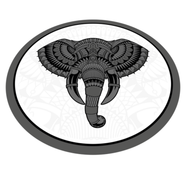 Elefántszürke mandala vinil szőnyeg állat - TenStickers