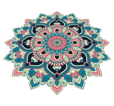 Színes virágos elem vinil szőnyeg mandala - TenStickers