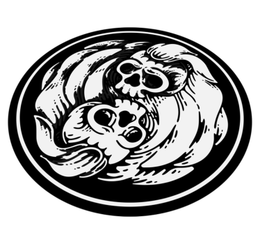 Fekete -fehér yin yang nappali szőnyeg - TenStickers