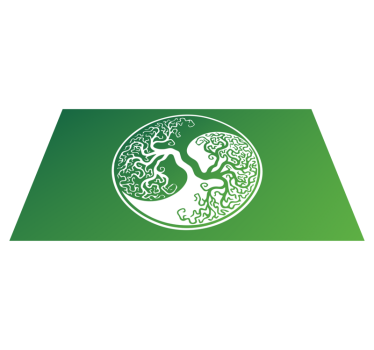 Eredeti yin yang fája az élet téglalap alakú juta szőnyeg - TenStickers