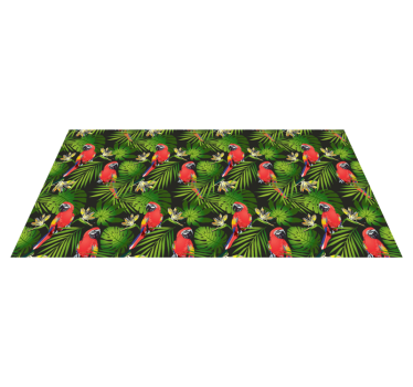 Tropical parrots greenery vinil szőnyeg természet - TenStickers
