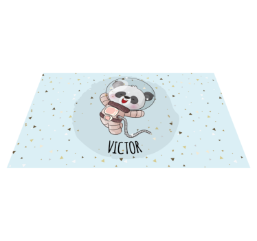 Aranyos panda űrhajós Vinil szőnyeg nevekkel - TenStickers