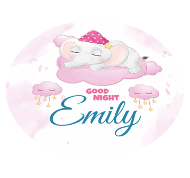 Aranyos elefánt lánynak baba szőnyeggel - TenStickers