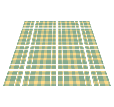 Sárga, zöld és fehér gingham mintás hálószobai szőnyeg - TenStickers