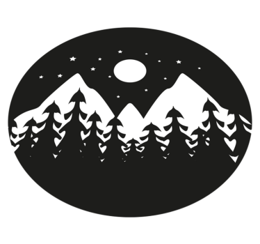 Hegyi sziluett jelenet vinil szőnyeg természet - TenStickers
