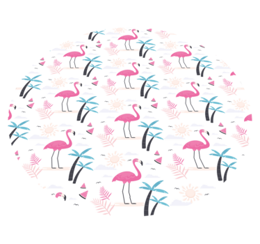 Flamingó trópusi jelenet vinil szőnyeg tinik - TenStickers