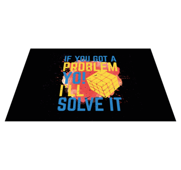 Rubik kocka fröccsenő színek retro szőnyeg - TenStickers