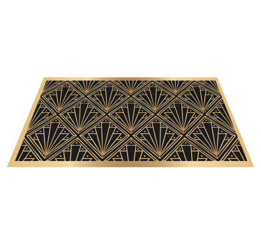 Arany és fekete deco szögletes mintás geometrikus szőnyegek - TenStickers