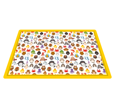 Aranyos állatfigurák vinil szőnyeg állat - TenStickers