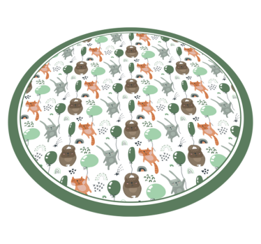 Játékos állatos lufik vinil szőnyeg gyerekek - TenStickers