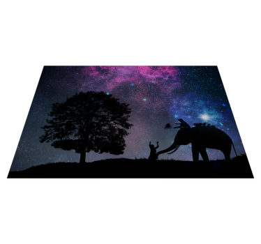 Kozmikus elefánt kaland vinil szőnyeg állat - TenStickers