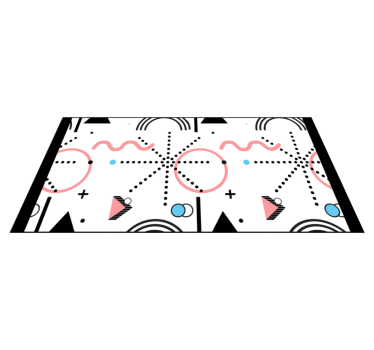 Fehér geometrikus minta vinil szőnyeg modern - TenStickers