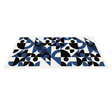 Kék és fekete puzzle városi design nappali szőnyeg - TenStickers