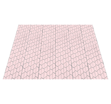 Rózsaszín geometrikus stílus vinil szőnyeg csempe hatás - TenStickers