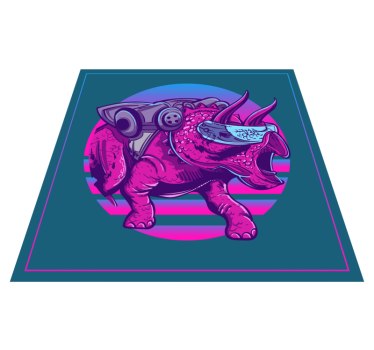 Kibernetikus orrszarvú illusztráció vinil szőnyeg állat - TenStickers