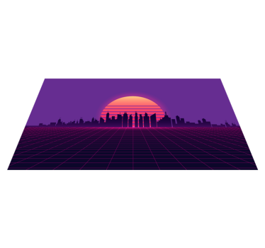 Vaporwave sunset 80-as évek stílusú retro szőnyeg - TenStickers