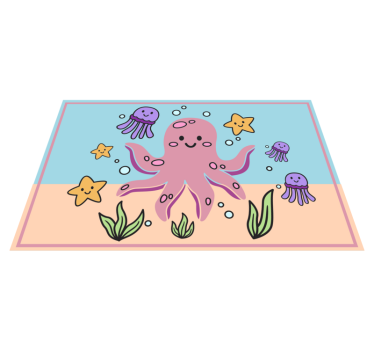 Rózsaszín polip állatszőnyeg - TenStickers
