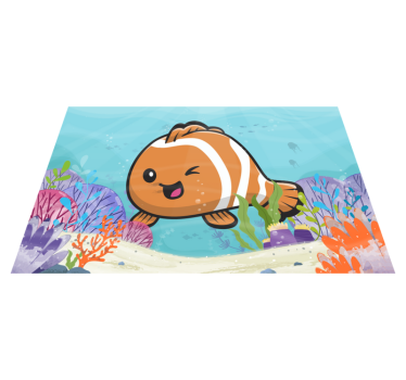 vinil szőnyeg gyerekek animációs vízi kaland - TenStickers