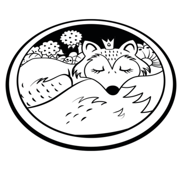 Fekete-fehér róka alvó baba matrac - TenStickers