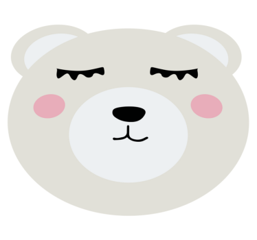 vinil szőnyeg gyerekek medve arc design - TenStickers