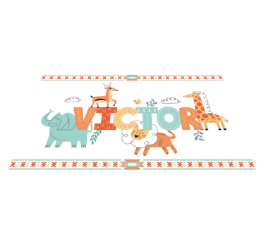 Személyre szabott szafari téma Vinil szőnyeg nevekkel - TenStickers