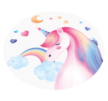 Szivárvány unikornis állatszőnyeg - TenStickers