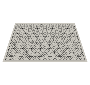 Fekete-fehér négyzet alakú geometrikus szőnyegek - TenStickers