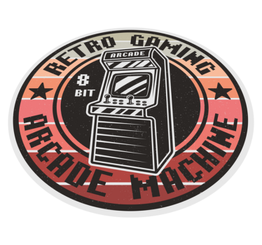 Retro arcade játékkör vinil szőnyeg tinik - TenStickers