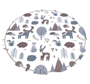 Nordic állat stílusú vinil padlószőnyegek - TenStickers