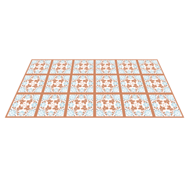 Virágos mediterrán csempe szőnyeg - TenStickers