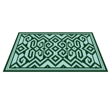 Zöld geometrikus minták vinil szőnyeg skandináv - TenStickers
