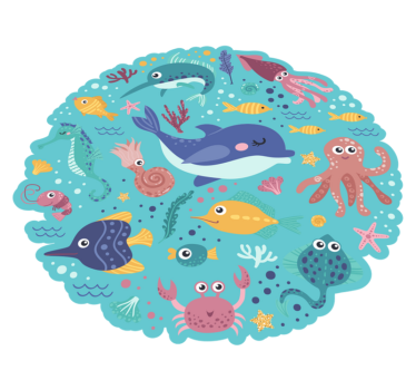 vinil szőnyeg mások hal illusztrációk - TenStickers