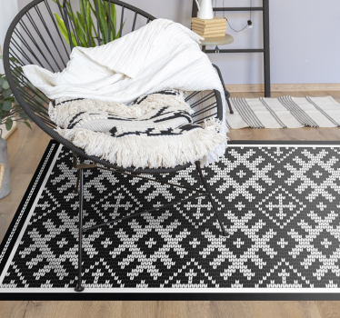 Viking láncolt négyzetek mintás geometriai szőnyeg - TenStickers
