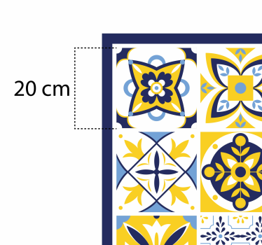 Kék portugál stílusú csempeszőnyeg - TenStickers