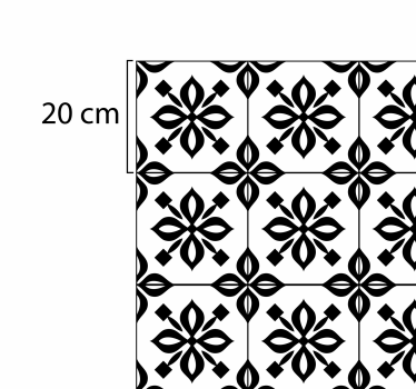 Fekete-fehér mandala cserépszőnyeg - TenStickers