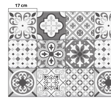 Hidraulikus csempehatás szürke színű cserépszőnyeg - TenStickers