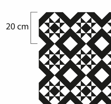 Fekete-fehér geometriai csempe szőnyeg - TenStickers