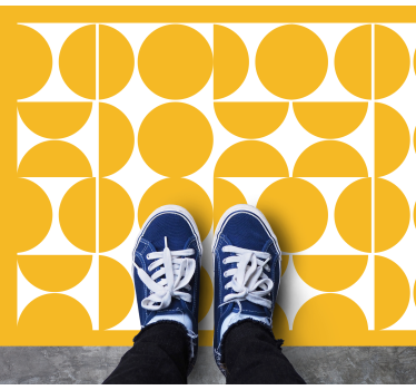Sárga kör minta vinil szőnyeg geometriai - TenStickers
