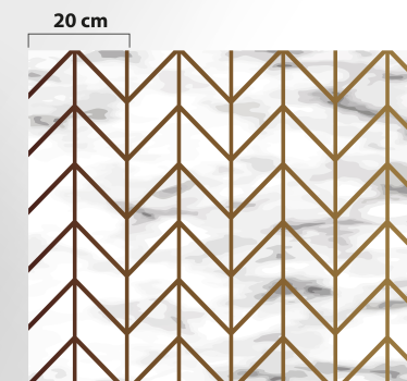 Geometriai arany és márvány konyhai vinil szőnyeg - TenStickers