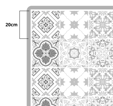 Marokkói szürke árnyalatú csempe mintás fürdőszoba vinil padló - TenStickers