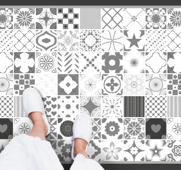 vinil szőnyeg csempe hatás patchwork csempe összetétele - TenStickers