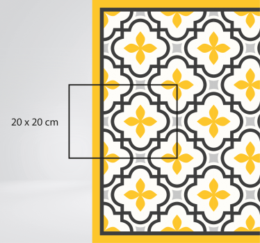 Szürke és sárga virágok minta csempe szőnyeg - TenStickers