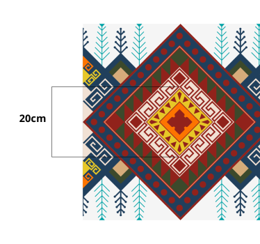 Geometriai etnikai mintás mozaik vinil padló - TenStickers