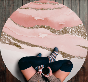 Absztrakt mintás körkörös design Vinil szőnyeg rózsaszín - TenStickers