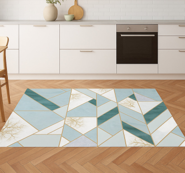 Akvamarin geometrikus minta Márvány vinil szőnyeg - TenStickers